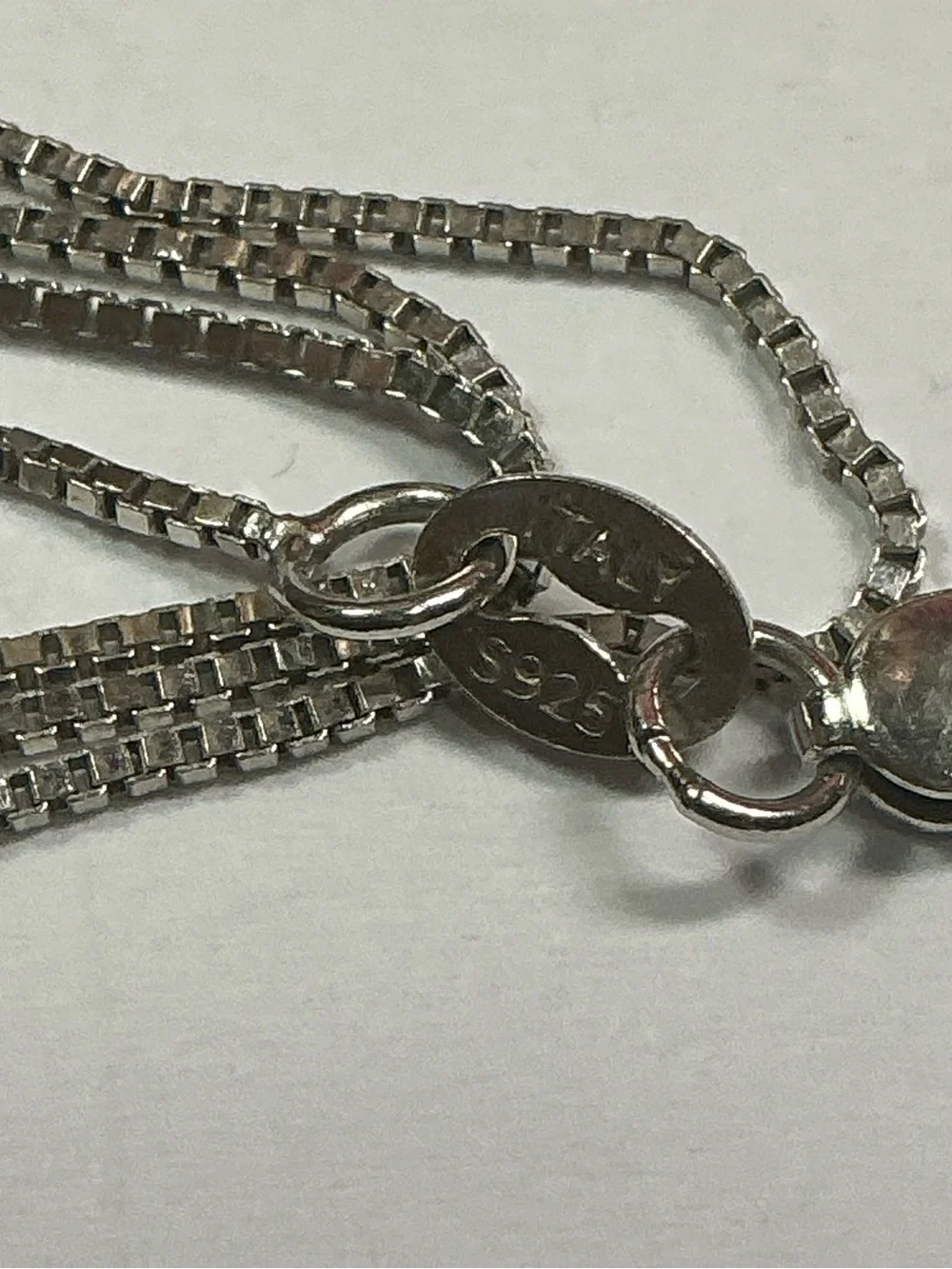 Sterling Silver Italian Chain Necklace . 19 to 21 inches long